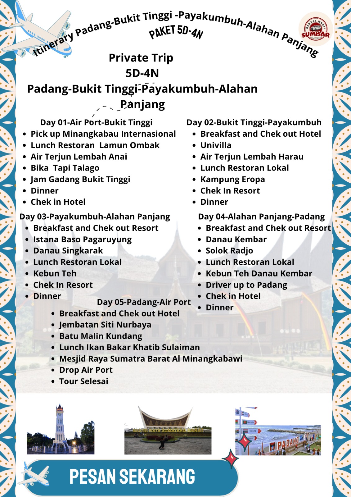 Itinerary Paket Wisata 1